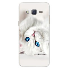 Чехол Print для Samsung J3 2016 / J320 / J300 силиконовый бампер Cat White