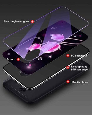 Чохол Glass-case для Huawei P Smart Plus / Nova 3i / INE-LX1 бампер накладка Flowers
