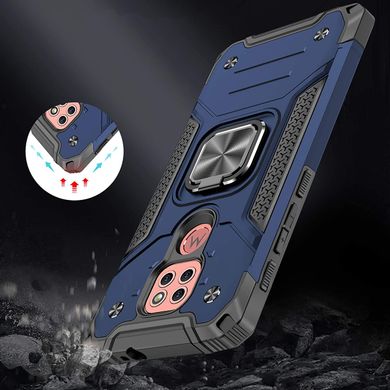Чехол Protector для Motorola Moto G9 Play бампер противоударный с подставкой Blue