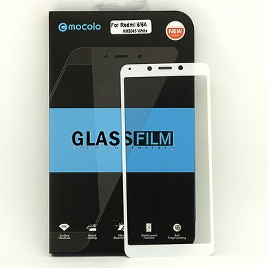 Защитное стекло Mocolo для Xiaomi Redmi 6A полноэкранное белое