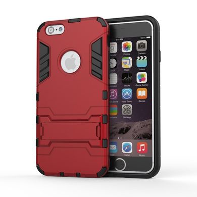 Чехол Iron для Iphone 5 / 5s / SE бронированный Бампер с подставкой Red