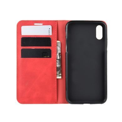 Чохол Taba Retro-Skin для iPhone XR книжка шкіра PU з візитницею червоний