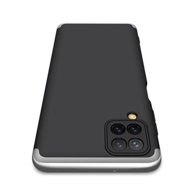 Чехол GKK 360 для Samsung Galaxy A12 2021 / A125 бампер противоударный Black-Silver