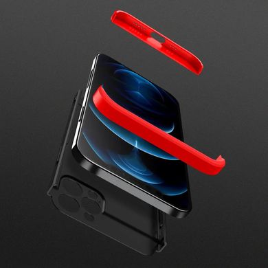Чехол GKK 360 для Iphone 12 Pro Бампер оригинальный без выреза Black-Red