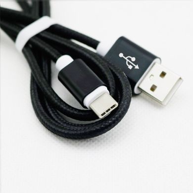 Кабель Lapu USB Type-C Шнур для Зарядки 1 метр нейлон Black