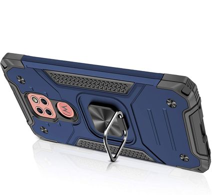 Чехол Protector для Motorola Moto G9 Play бампер противоударный с подставкой Blue