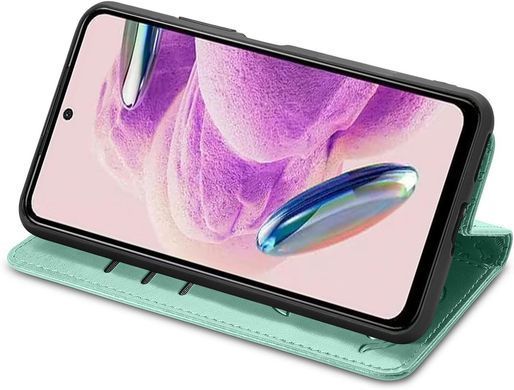 Чехол Embossed Cat and Dog для Xiaomi Redmi Note 12S книжка кожа PU с визитницей мятный