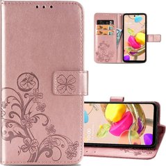 Чехол Clover для Samsung Galaxy M31 / M315 книжка с узором кожа PU розовое золото