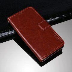 Чехол Idewei для Xiaomi Poco C75 книжка кожа PU с визитницей коричневый