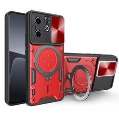 Чехол Magnetic Shield для Infinix Hot 40i / X6528 бампер противоударный с подставкой кольцом Red