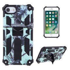 Чехол Military Shield для Iphone SE 2022 бампер противоударный с подставкой Turquoise