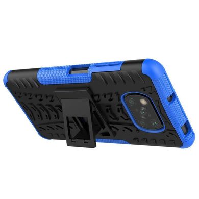 Чехол Armor для Xiaomi Poco X3 / X3 Pro бампер противоударный с подставкой Blue