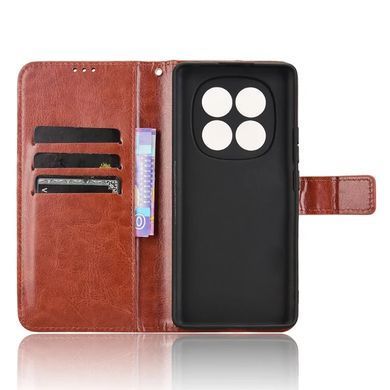 Чехол Idewei для Xiaomi Redmi Note 14 Pro 4G книжка кожа PU с визитницей коричневый