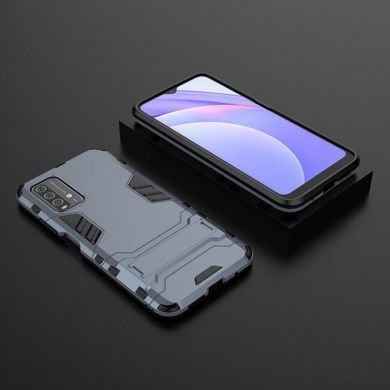 Чехол Iron для Xiaomi Redmi 9T бампер противоударный с подставкой Dark-Blue