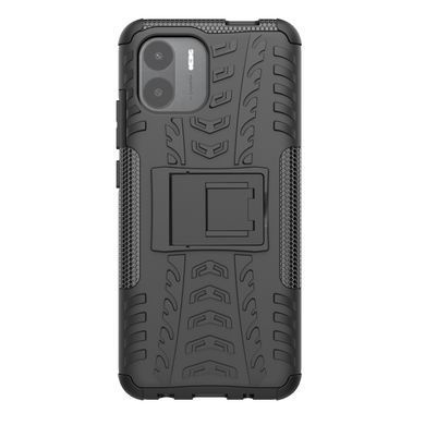 Чехол Armor для Xiaomi Redmi A1 Plus бампер противоударный с подставкой Black