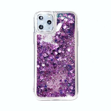 Чехол Glitter для Iphone 11 Pro бампер жидкий блеск Фиолетовый