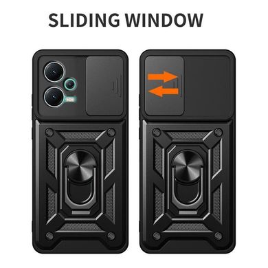 Чехол Hide Shield для Xiaomi Redmi Note 12 5G бампер противоударный с подставкой Black