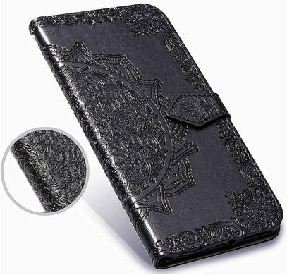 Чехол Vintage для Xiaomi Redmi Note 6 Pro книжка с визитницей кожа PU черный