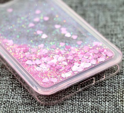 Чохол Glitter для Samsung J2 Prime / G532 Бампер Рідкий блиск Серце Рожевий