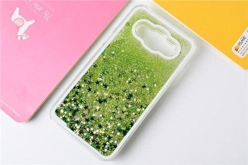 Чехол Glitter для Samsung Galaxy J7 Neo / J701F Бампер Жидкий блеск Green