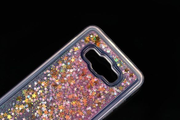 Чехол Glitter для Samsung Galaxy J7 2015 / J700 Бампер Жидкий блеск звезды розовый