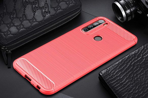 Чехол Carbon для Xiaomi Redmi Note 8T бампер оригинальный Red