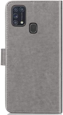 Чехол Clover для Samsung Galaxy M31 / M315 книжка с узором кожа PU серый