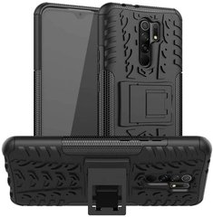 Чехол Armor для Xiaomi Redmi 9 бампер противоударный с подставкой Black