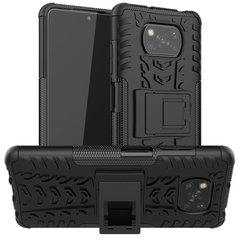 Чехол Armor для Xiaomi Poco X3 / X3 Pro бампер противоударный с подставкой Black