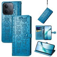 Чехол Embossed Cat and Dog для Xiaomi Redmi 15C EU Version 173mm книжка кожа PU с визитницей голубой