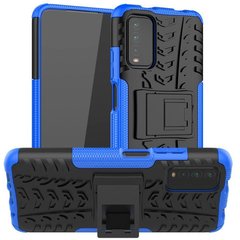 Чехол Armor для Xiaomi Poco M3 бампер противоударный с подставкой Blue