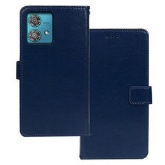 Чехол Idewei для Motorola Edge 40 Neo книжка кожа PU с визитницей синий