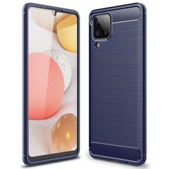 Чехол Carbon для Samsung Galaxy A12 2021 / A125 противоударный бампер Blue