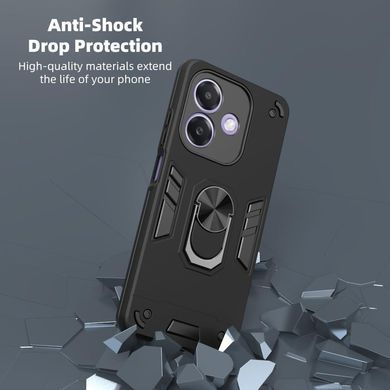 Чехол Hard Shield для OPPO A40m / CPH2669 бампер противоударный с подставкой кольцом Black