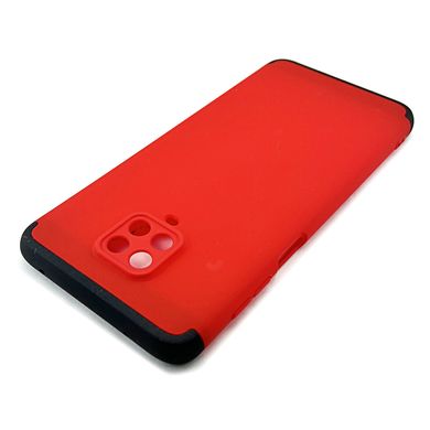 Чехол GKK 360 для Xiaomi Redmi Note 9 Pro Max бампер противоударный Red-Black