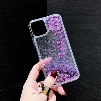 Чехол Glitter для Iphone 11 Pro Max бампер жидкий блеск Фиолетовый