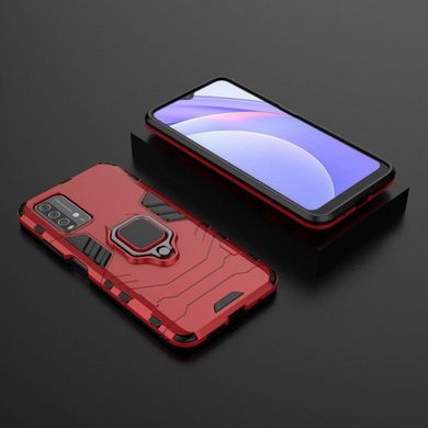 Чехол Iron Ring для Xiaomi Redmi 9T противоударный бампер с подставкой Red