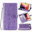 Чехол Embossed Cat and Dog для Iphone 6 Plus / 6s Plus книжка с визитницей кожа PU фиолетовый
