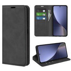 Чехол Taba Retro-Skin для Xiaomi Redmi 13 книжка с визитницей кожа PU черный
