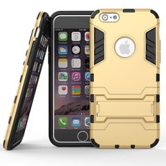 Чехол Iron для Iphone 5 / 5s / SE бронированный Бампер с подставкой Gold