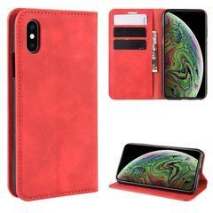 Чехол Taba Retro-Skin для iPhone XS Max книжка кожа PU с визитницей красный