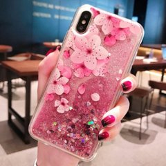 Чехол Glitter для Iphone X бампер жидкий блеск Sakura