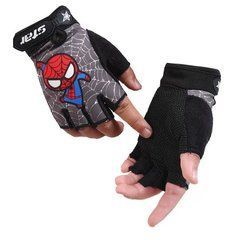 Рукавички велосипедні Sporty безпалі дитячі спортивні Spidey Gray L