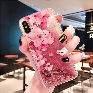 Чехол Glitter для Iphone X бампер жидкий блеск Sakura