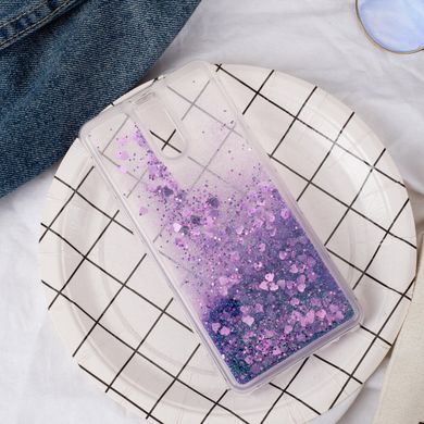 Чехол Glitter для Xiaomi Redmi 8A Бампер Жидкий блеск Фиолетовый