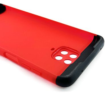 Чехол GKK 360 для Xiaomi Redmi Note 9S бампер противоударный Red-Black