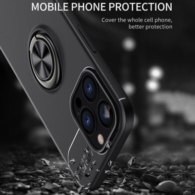 Чехол TPU Ring для Iphone 14 Pro Max бампер с кольцом противоударный Black