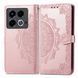 Чехол Vintage для Infinix Note 40 / X6853 книжка кожа PU с визитницей розовый
