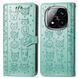 Чохол Embossed Cat and Dog для Xiaomi Redmi Note Pro 14 4G книжка шкіра PU з візитницею м'ятний
