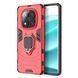 Чехол Iron Ring для Xiaomi Redmi Note 14 Pro 4G бампер противоударный с подставкой кольцом Red
